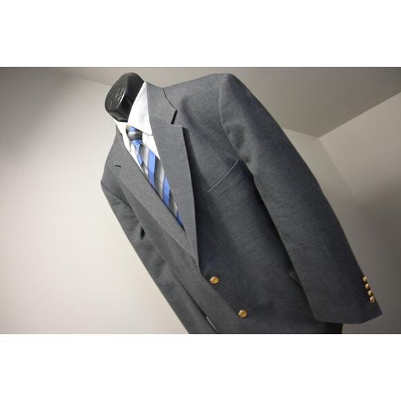 Wimbledon Of England Gold Button Blazer Sports Jacket Gray Mens Sz 48 R - Picture 3 of 13